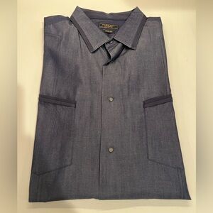 Men's Zara bleu slim fit button down shirt size L